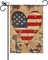 Patriotic 4th of July Garden Flag Heart Flag Vertical Burlap Double Sided Patriotic USA Flag for Yard Lawn Outdoor Decor Memorial Day Independence Day 12x18 Inch